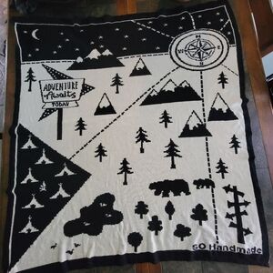 Adventure Awaits So Handmade Egyptian‎ Cotton Knit Child Travel Lap Blanket 40"